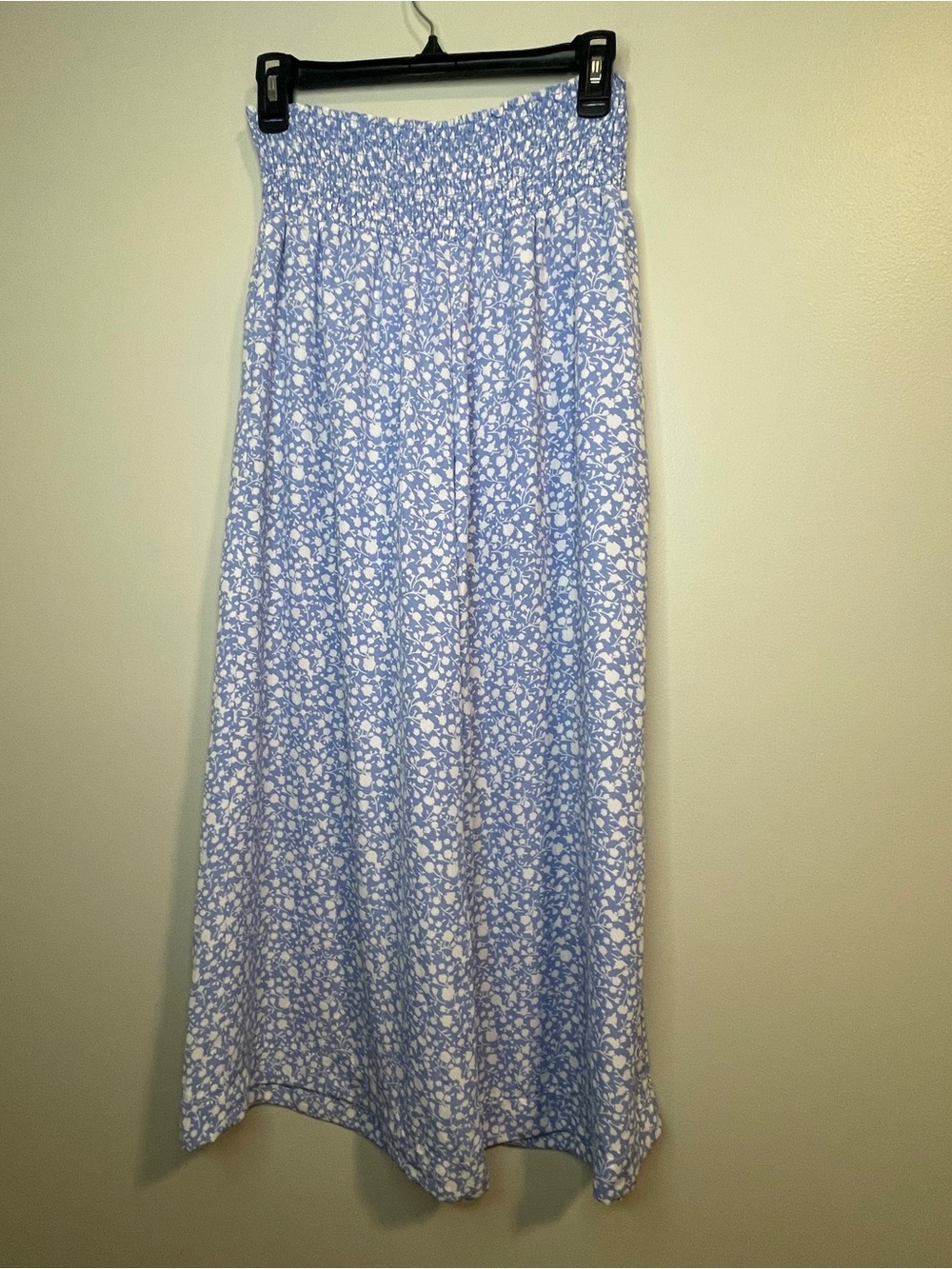 Sienna Sky Light Blue Pull on Floral Wide-Leg Pants